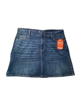 Destructed Blue Jean Denim Skirt